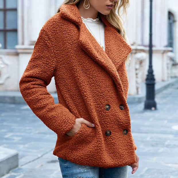 Chic Caramel Fluffy Coat with Hood for Fashionable Comfort