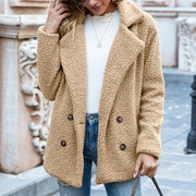 Trendy Khaki Fluffy Coat with Hood for Everyday Style