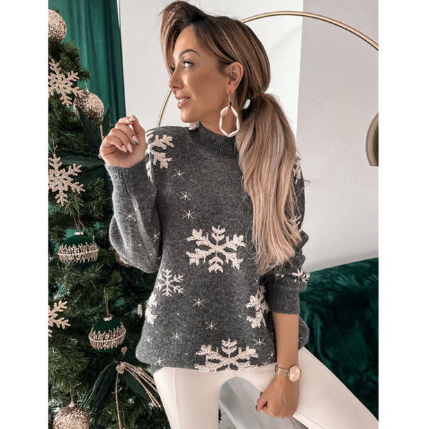 Christmas Snowflake Print Women’s Sweater Flexora €26.99