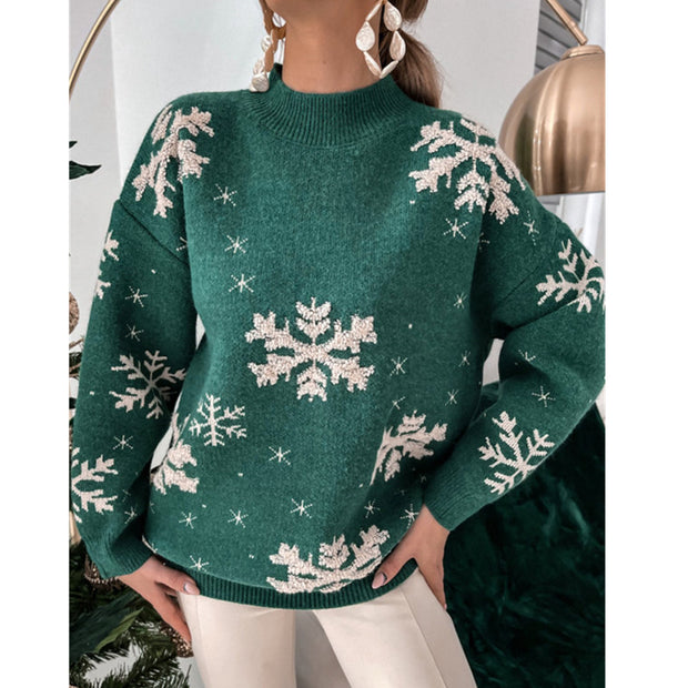 Christmas Snowflake Print Women’s Sweater Flexora €26.99