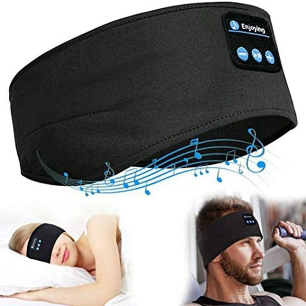 Black Bluetooth Headband Earphons for Sleep & Sports