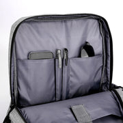 Men’s large travel backpack in grey with USB charging port