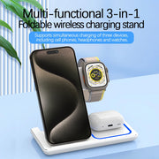 Fast Wireless Charger Stand 3 in 1 Foldable Charging Station