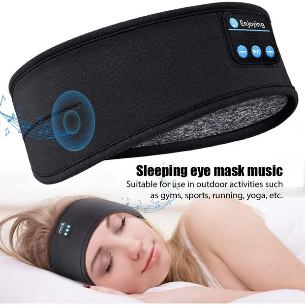 Black Bluetooth Headband Earphones for Sleep & Sports