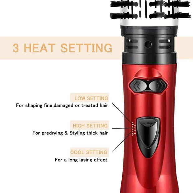 2-in-1 Rotating Hot Air Brush | Hair Straightener & Curler