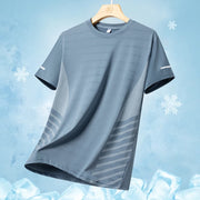 Men's cool ice silk running T-shirt with reflective