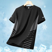 Men's cool ice silk running T-shirt with reflective