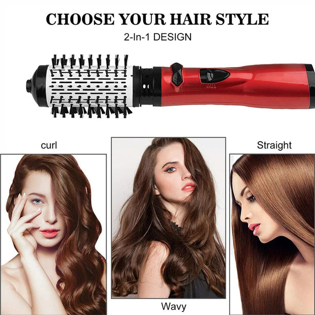 2-in-1 Rotating Hot Air Brush | Hair Straightener & Curler