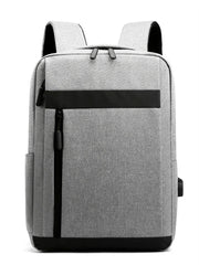 Men’s large travel backpack in grey with USB charging port