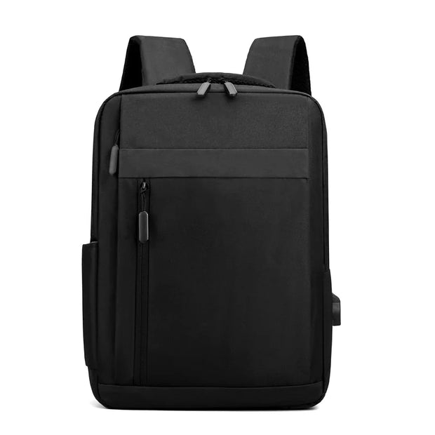 Men’s large travel backpack in black with USB charging port