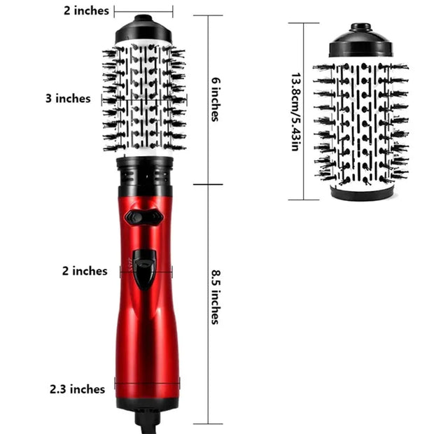 2-in-1 Rotating Hot Air Brush | Hair Straightener & Curler