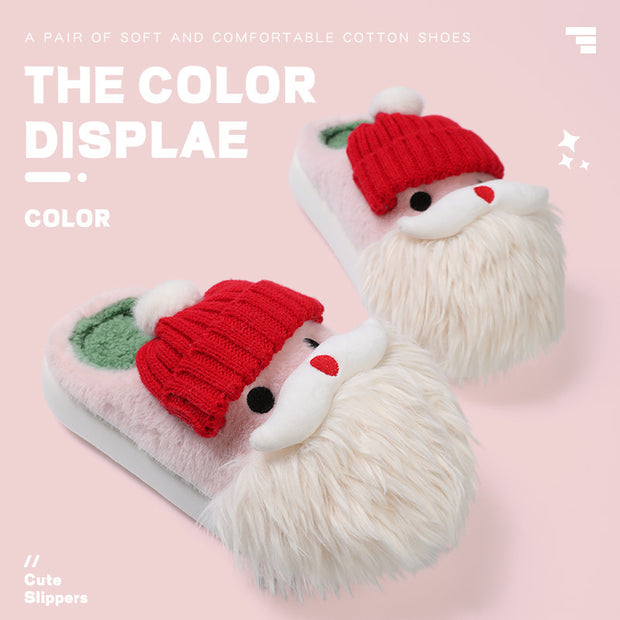 Cozy Santa Claus Christmas Slippers – Non-Slip, Warm & Festive"