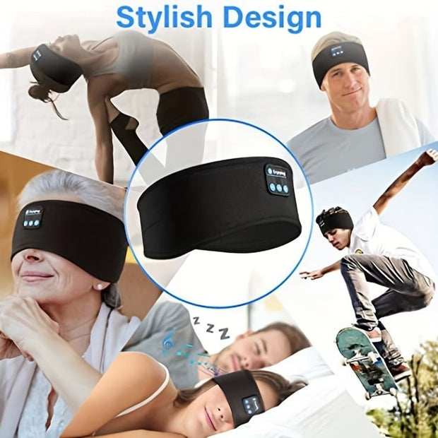 Black Bluetooth Headband Earphons for Sleep & Sports