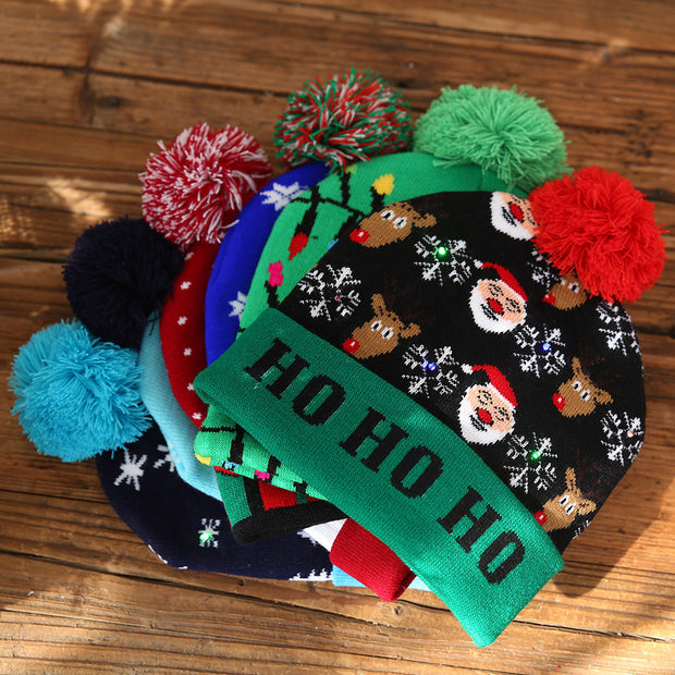 Festive LED Knit Hat with Pom-Pom Flexora €14.99